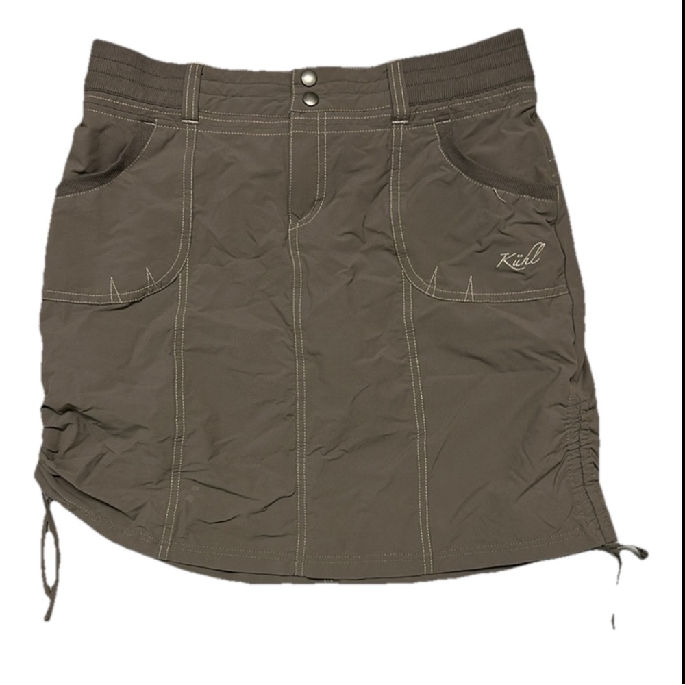 Kuhl Olive Brown Drawstring Mini Skirt